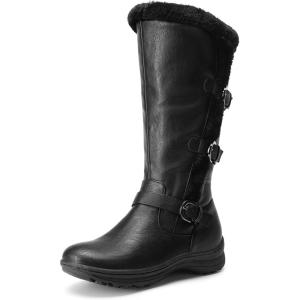 imageDREAM PAIRS Womens Knee High Boots Thick Faux Fur Lined Winter Snow Warm Boots with ZipperBlack