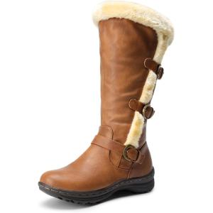imageDREAM PAIRS Womens Knee High Boots Thick Faux Fur Lined Winter Snow Warm Boots with ZipperCamel