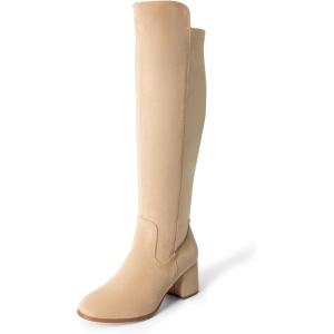 imageDREAM PAIRS Womens Knee High Stretchy Fashion BootsNudesuede