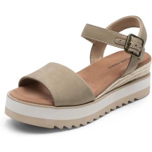 imageDREAM PAIRS Womens Open Toe Buckle Ankle Strap Espadrille Platform Wedge SandalsTaupe