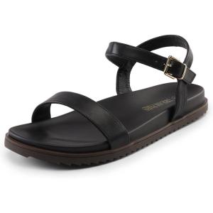 imageDREAM PAIRS Womens Open Toe Flat Sandals Cute One Band Comfort Arch Support SandalsBlack