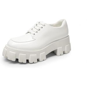 imageDREAM PAIRS Womens Platform Oxford Chunky Lace Up Lug Sole Comfort Business Work Dress ShoesWhitepu