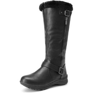 imageDREAM PAIRS Womens Winter Fully Fur Lined Zipper Closure Snow Knee High BootsBlackPu