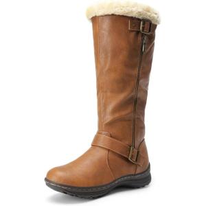 imageDREAM PAIRS Womens Winter Fully Fur Lined Zipper Closure Snow Knee High BootsRabbitcamel Pu