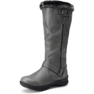 imageDREAM PAIRS Womens Winter Fully Fur Lined Zipper Closure Snow Knee High BootsRabbitgrey Pu