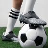 imageDREAM PAIRS Boys Girls Soccer Cleats Firm Ground Kids Youth Athletic Outdoor Football ShoesSilverBlack