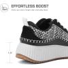 imageDREAM PAIRS Women Chunky City Tweed Comfortable Casual Platform Fashion SneakerBlackWhite