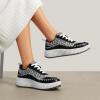 imageDREAM PAIRS Women Chunky City Tweed Comfortable Casual Platform Fashion SneakerBlackWhite
