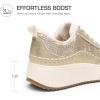 imageDREAM PAIRS Women Chunky City Tweed Comfortable Casual Platform Fashion SneakerGold