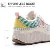 imageDREAM PAIRS Women Chunky City Tweed Comfortable Casual Platform Fashion SneakerWhiteRainbow