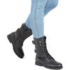 imageDREAM PAIRS Womens Mid Calf Builtin Wallet Pocket Lace up Military Combat BootsBlack