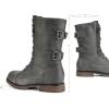 imageDREAM PAIRS Womens Mid Calf Builtin Wallet Pocket Lace up Military Combat BootsClassic Grey