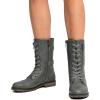 imageDREAM PAIRS Womens Mid Calf Builtin Wallet Pocket Lace up Military Combat BootsClassic Grey