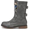 imageDREAM PAIRS Womens Mid Calf Builtin Wallet Pocket Lace up Military Combat BootsClassic Grey