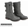 imageDREAM PAIRS Womens Mid Calf Builtin Wallet Pocket Lace up Military Combat BootsGrey