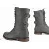 imageDREAM PAIRS Womens Mid Calf Builtin Wallet Pocket Lace up Military Combat BootsGrey