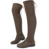 imageDREAM PAIRS Womens Over The Knee High Low Block Heel Riding Boots Uplace LeiKhaki