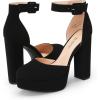 imageDREAM PAIRS Womens Platform High Chunky Heels Closed Toe Block Ankle Strap Dress Buckle Round Toe Wedding Party Comfortable Pumps ShoesBlacknubuck