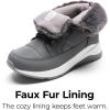 imageDREAM PAIRS Womens Winter Snow Boots Faux Fur Waterproof Ankle Booties Zaylee Ladies Comfortable Short Boots OutdoorDark Grey