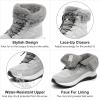 imageDREAM PAIRS Womens Winter Snow Boots Faux Fur Waterproof Ankle Booties Zaylee Ladies Comfortable Short Boots OutdoorGrey