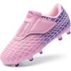 imageDREAM PAIRS Boys Girls Soccer Cleats Firm Ground Kids Youth Athletic Outdoor Football ShoesPinkPurple