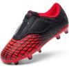 imageDREAM PAIRS Boys Girls Soccer Cleats Firm Ground Kids Youth Athletic Outdoor Football ShoesRedBlack