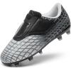imageDREAM PAIRS Boys Girls Soccer Cleats Firm Ground Kids Youth Athletic Outdoor Football ShoesSilverBlack