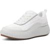imageDREAM PAIRS Women Chunky City Tweed Comfortable Casual Platform Fashion SneakerWhite