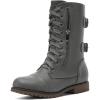 imageDREAM PAIRS Womens Mid Calf Builtin Wallet Pocket Lace up Military Combat BootsGrey