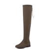 imageDREAM PAIRS Womens Over The Knee High Low Block Heel Riding Boots Uplace LeiKhaki