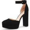 imageDREAM PAIRS Womens Platform High Chunky Heels Closed Toe Block Ankle Strap Dress Buckle Round Toe Wedding Party Comfortable Pumps ShoesBlacknubuck