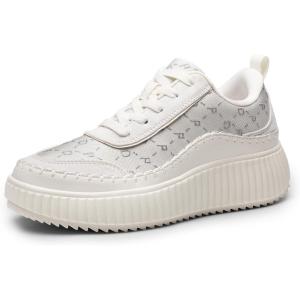 imageDREAM PAIRS Women Chunky City Tweed Comfortable Casual Platform Fashion SneakerBeige