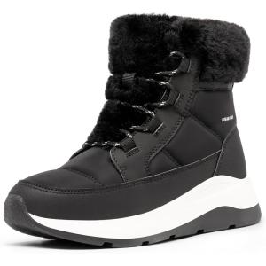 imageDREAM PAIRS Womens Winter Snow Boots Faux Fur Waterproof Ankle Booties Zaylee Ladies Comfortable Short Boots OutdoorBlack