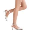 imageDREAM PAIRS Kitten Heels for Women Low Heel Dress Shoes Wedding Dress Closed Toe Pump Shoes LunaWhitePu