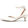 imageDREAM PAIRS Kitten Heels for Women Low Heel Dress Shoes Wedding Dress Closed Toe Pump Shoes LunaWhitePu