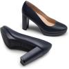 imageDREAM PAIRS Womens Pumps Closed Round Toe Chunky High Heels Platform Work Comfortable Dress Shoes for WomenNavypu
