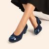 imageDREAM PAIRS Womens Pumps Low Chunky Block Closed Toe Shoes Work Comfortable Heels Round Toe DressNavy