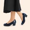 imageDREAM PAIRS Womens Pumps Low Chunky Block Closed Toe Shoes Work Comfortable Heels Round Toe DressNavy