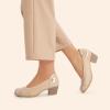 imageDREAM PAIRS Womens Pumps Low Chunky Block Closed Toe Shoes Work Comfortable Heels Round Toe DressNude