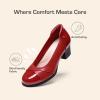 imageDREAM PAIRS Womens Pumps Low Chunky Block Closed Toe Shoes Work Comfortable Heels Round Toe DressRed