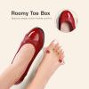 imageDREAM PAIRS Womens Pumps Low Chunky Block Closed Toe Shoes Work Comfortable Heels Round Toe DressRed