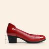 imageDREAM PAIRS Womens Pumps Low Chunky Block Closed Toe Shoes Work Comfortable Heels Round Toe DressRed