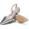 imageDREAM PAIRS Womens Slingback Kitten Low Block Heels Closed Pointed Toe Ankle Strap Elegant Dressy Pumps Wedding Party Dress Shoes for WomenSilver