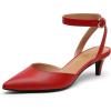 imageDREAM PAIRS Kitten Heels for Women Low Heel Dress Shoes Wedding Dress Closed Toe Pump Shoes LunaFireRed