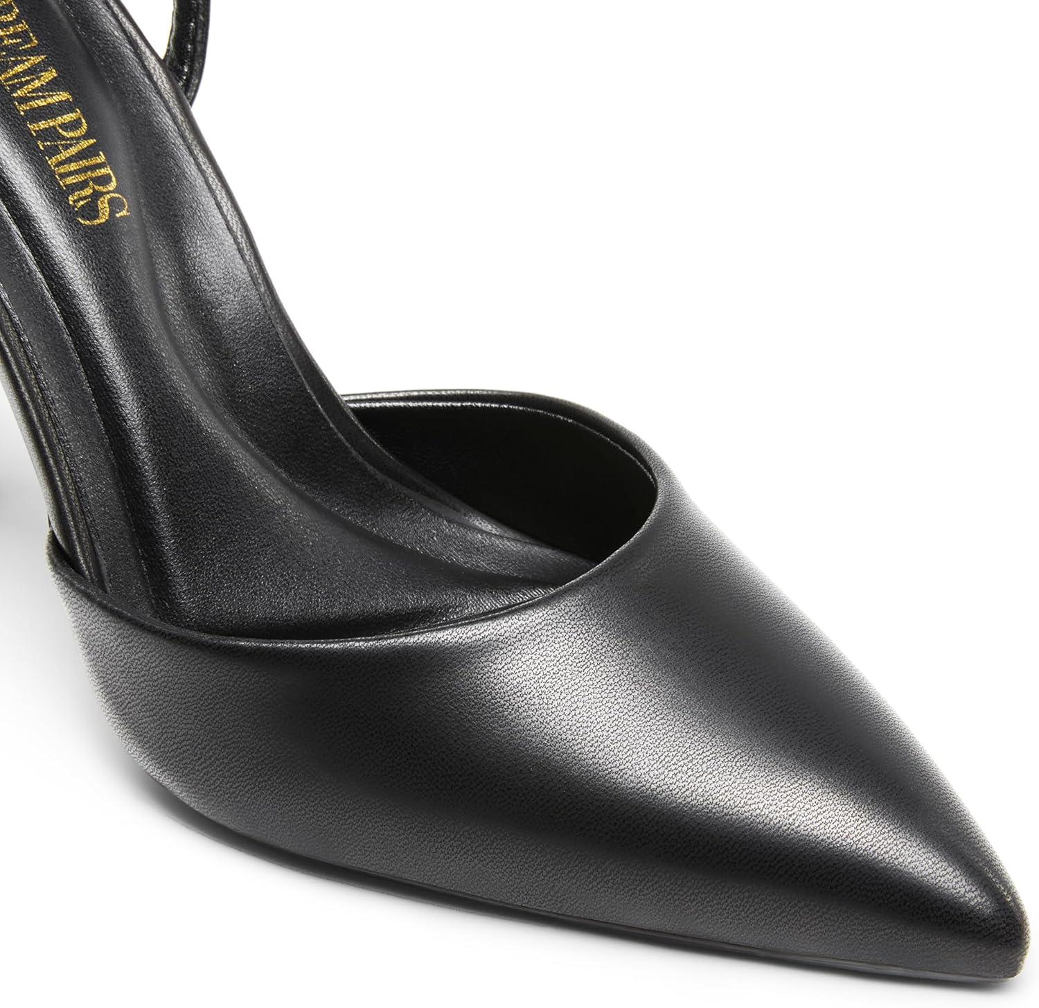 imageDREAM PAIRS High Heels for Women Closed Pointed Toe Dress Shoes for Women Ankle Strap Stiletto Heel Party Wedding Sexy Pump ShoesBlackpu