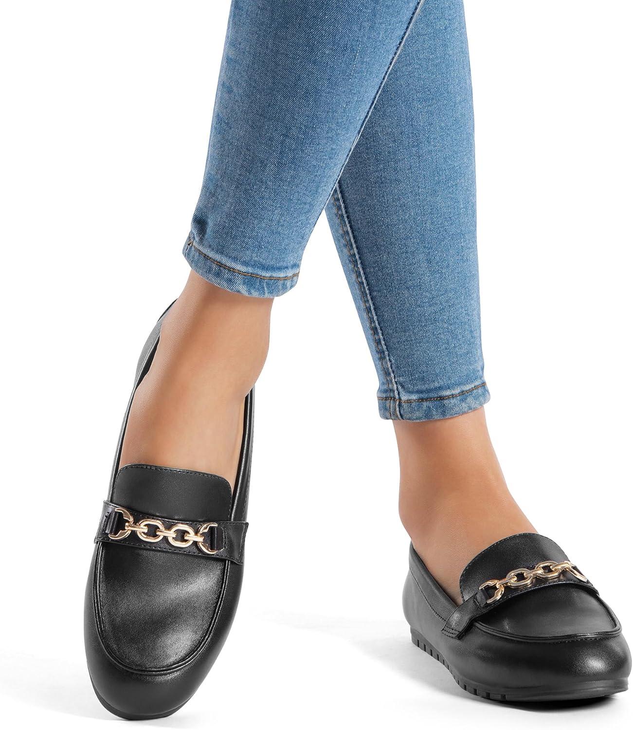 imageDREAM PAIRS Loafers for Women Casual Comfortable Slip On Flat Shoes Lightweight Leisure Work Shoes Comfort Walking ShoesBlackpu