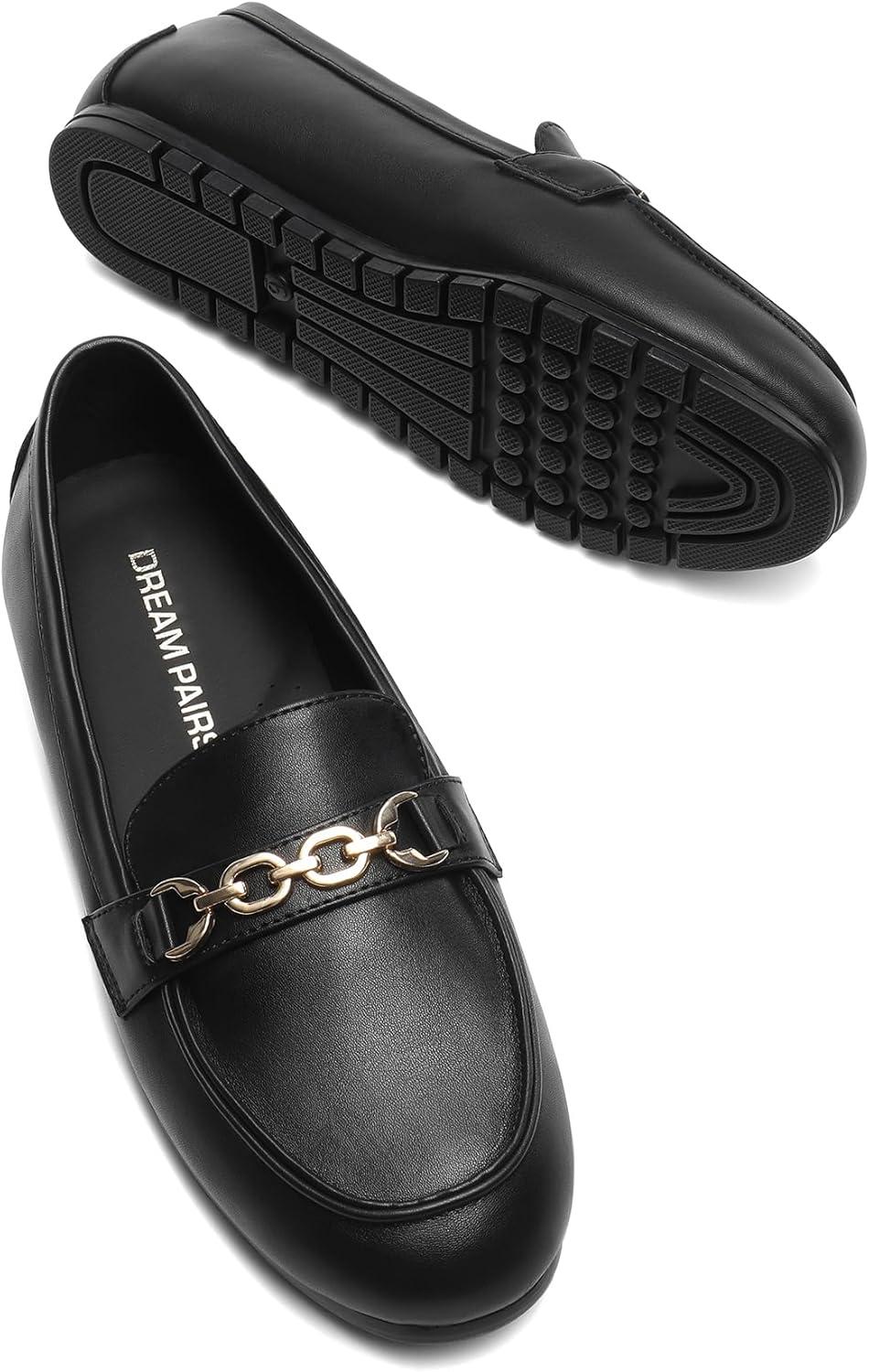 imageDREAM PAIRS Loafers for Women Casual Comfortable Slip On Flat Shoes Lightweight Leisure Work Shoes Comfort Walking ShoesBlackpu