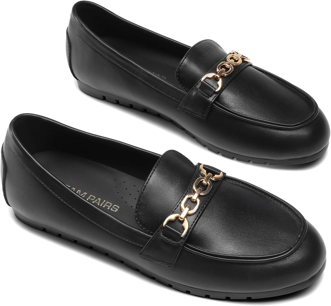 imageDREAM PAIRS Loafers for Women Casual Comfortable Slip On Flat Shoes Lightweight Leisure Work Shoes Comfort Walking ShoesBlackpu