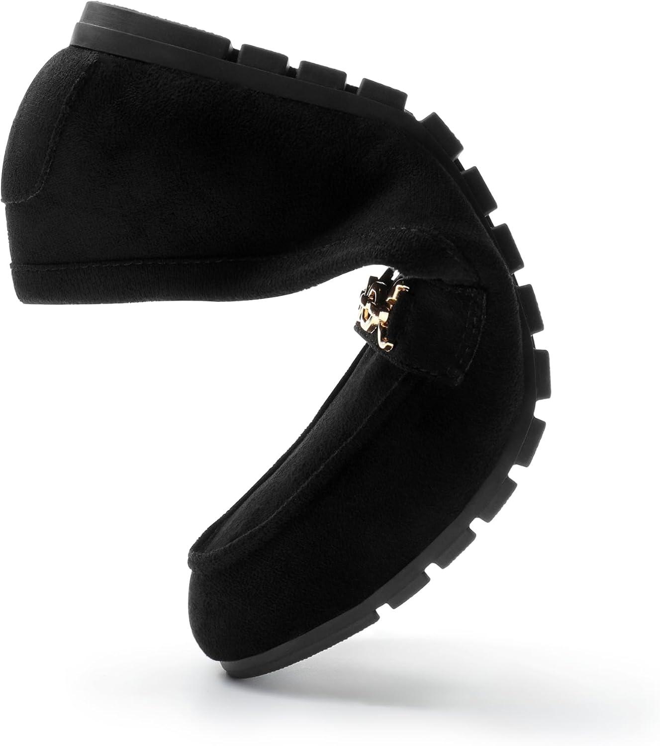 imageDREAM PAIRS Loafers for Women Casual Comfortable Slip On Flat Shoes Lightweight Leisure Work Shoes Comfort Walking ShoesBlacksuede