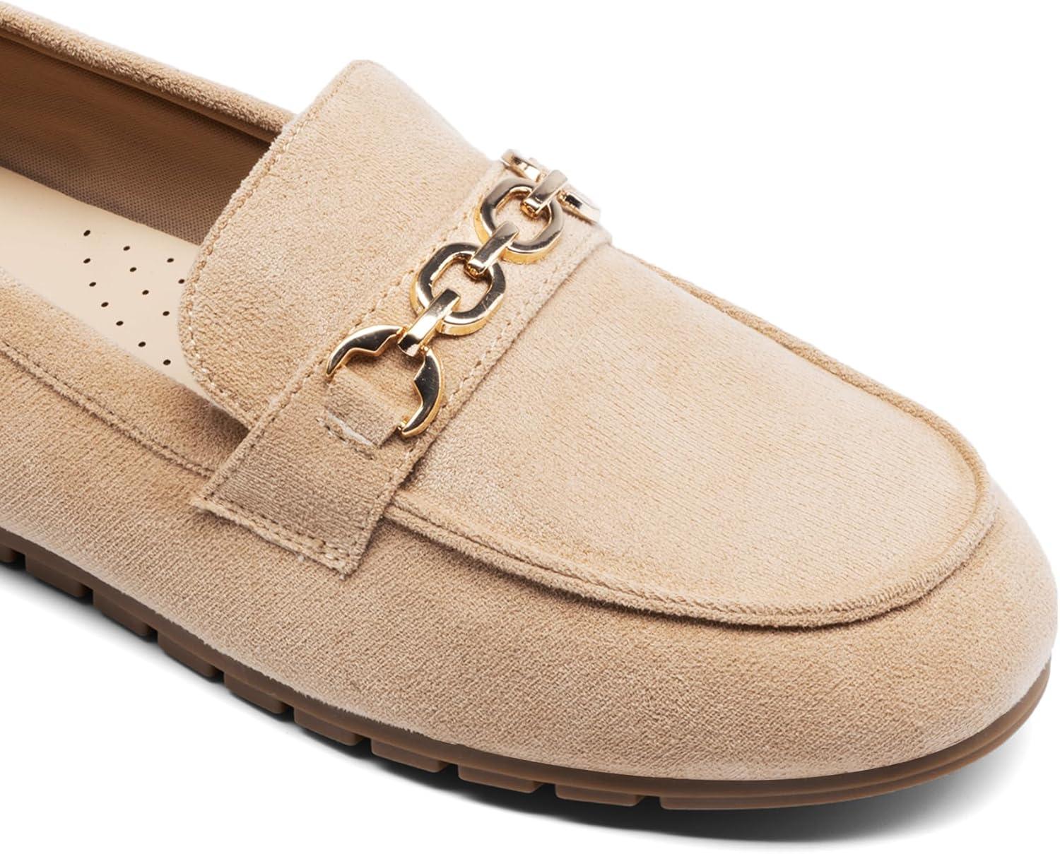 imageDREAM PAIRS Loafers for Women Casual Comfortable Slip On Flat Shoes Lightweight Leisure Work Shoes Comfort Walking ShoesCamel